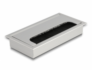 Delock K&aacute;bel t&ouml;m&iacute;tő/rendező asztalba szerelt v&aacute;ltozathoz kef&eacute;vel 160 x 80 x 28 mm m&eacute;retű, ez&uuml;st (66861)