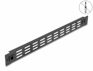 Delock 19  hálózati kabinet panel szellőző nyílásokkal eszköz nélkül beszerelhető 1U fekete (66985)