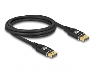 Delock DisplayPort kábel 8K 60 Hz 2 m fekete fém (80621)