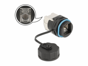 Delock Vízhatlan védőkupakkal ellátott kábel konnektor RJ45 anya - Cat.6A LSA (86699)