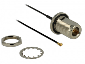 DELOCK antenna kábel N Jack válaszfalas > MHF/U.FL kompatibilis foglalat 130 mm cseppálló (89430)
