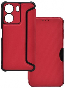 Gigapack Xiaomi Poco C65 karbon mint&aacute;s fliptok piros (GP-160474)