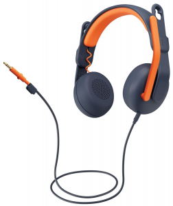Logitech Zone Learn AUX On Ear headset fekete-narancs (981-001372)
