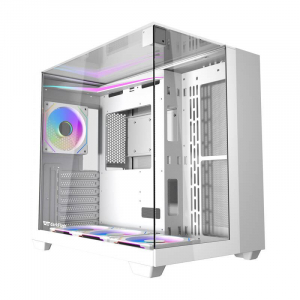 DarkFlash TH285 táp nélküli ablakos ház fehér + 4 db ventilátor