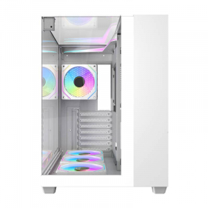 DarkFlash TH285 táp nélküli ablakos ház fehér + 4 db ventilátor