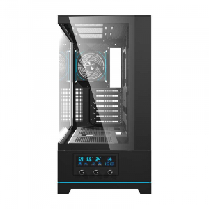 DarkFlash DY451 PRO táp nélküli ablakos ház fekete ventilátorral