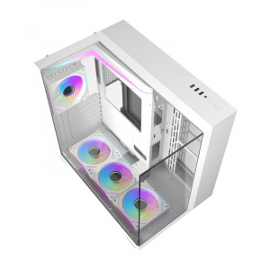 DarkFlash TH285 táp nélküli ablakos ház fehér + 4 db ventilátor