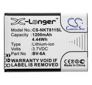 Cameron Sino Nokia BV-6A kompatibilis 3.7V/1200mAh Li-Ion akkumul&aacute;tor (CS-NKT811SL)