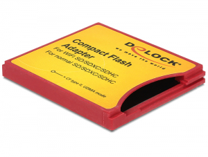 Delock Compact Flash-adapter > iSDIO (WiFi SD), SDHC, SDXC memóriakártyákhoz, 25Mbps (62542)