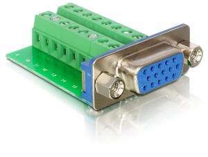 Delock VGA (anya)   16 tűs sorkapocs adapter (65170)
