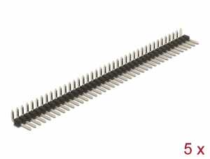 Delock Tűfejléc 40 tűs, 2,54 mm-es osztással, 1 soros, szögletes, 5 db. (66697)