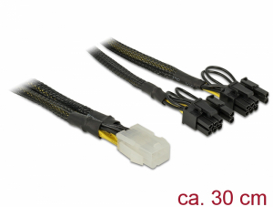 Delock PCI Express t&aacute;pk&aacute;bel 6 tűs h&uuml;vely > 2 x 8 tűs dug&oacute; 30 cm (85455)