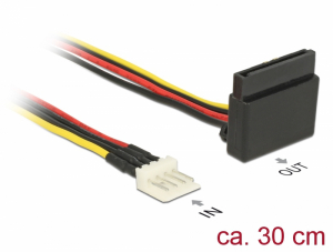 Delock 15 tűs SATA tápkábel anya > 4 tűs fém floppy apa 30 cm (85511)