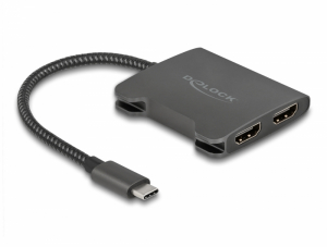 Delock Eloszt&oacute; USB Type-C  csatlakoz&oacute;val (DP alternat&iacute;v m&oacute;d t&aacute;mogat&aacute;s)   2 db. HDMI MST (87778)