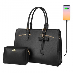 Matein 15.6" női laptop táska kozmetikai tokkal fekete (1310)