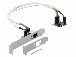 Delock Mini PCIe I/O PCIe félméretű 1 db. Gigabit LAN alacsony profilú (95265)