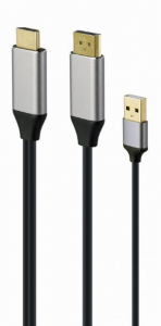 Gembird Cablexpert akt&iacute;v 4K HDMI apa - DisplayPort apa k&aacute;bel 2m fekete (A-HDMIM-DPM-01)