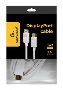 Gembird Cablexpert DisplayPort k&aacute;bel 1.8m feh&eacute;r (CC-DP2-6-W)