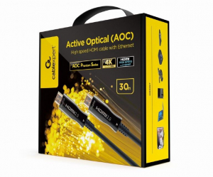 Gembird Cablexpert akt&iacute;v optikai (AOC) nagy sebess&eacute;gű HDMI k&aacute;bel Ethernettel "AOC Premium Series" 30m (CCBP-HDMI-AOC-30M-02)