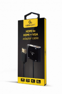 Gembird Cablexpert HDMI apa – HDMI anya + VGA anya adapter (A-HDMIM-HDMIFVGAF-01)