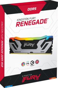 48GB 8400MT/s DDR5 RAM Kingston FURY Renegade Silver/Black RGB CUDIMM XMP CL40 (2x24GB) (KF584CU40RSAK2-48)