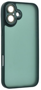 Gigapack Apple iPhone 16 szilikon tok akril h&aacute;tlappal s&ouml;t&eacute;tz&ouml;ld (GP-160116)