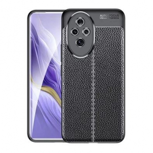 Gigapack Honor 200 Pro varrott bőr hatású szilikon tok fekete (GP-159537)