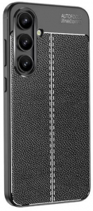 Gigapack Samsung Galaxy S24 FE (SM-S721) varrott bőr hat&aacute;s&uacute; szilikon tok fekete (GP-161637)