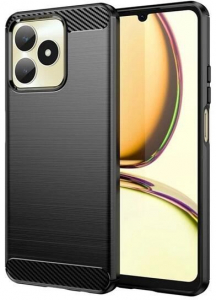 Gigapack Realme Note 50 szálcsiszolt, karbon mintás tok fekete (GP-157262)