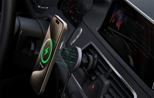 Aukey autós telefontartó töltővel 15W Qi2 fekete (HD-MC13)