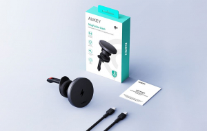 Aukey autós telefontartó töltővel 15W Qi2 fekete (HD-MC13)