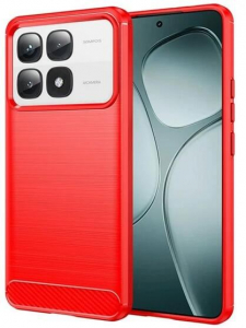 Gigapack Xiaomi 14T Pro szálcsiszolt, karbon mintás tok piros (GP-163099)