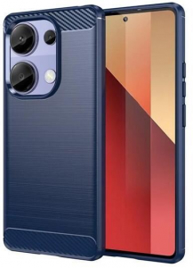 Gigapack Xiaomi Poco M6 Pro 4G szálcsiszolt, karbon mintás tok sötétkék (GP-157177)