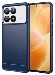 Gigapack Xiaomi Poco F6 Pro szálcsiszolt, karbon mintás tok sötétkék (GP-158651)