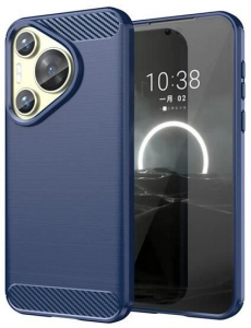Gigapack Huawei Pura 70 szálcsiszolt, karbon mintás tok sötétkék (GP-158655)