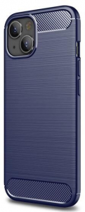 Gigapack Apple iPhone 14 Plus szálcsiszolt, karbon mintás tok sötétkék (GP-128592)