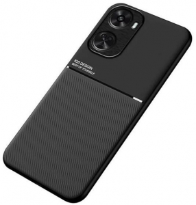 Gigapack Huawei Nova 12 SE m&aacute;gneses, bőr hat&aacute;s&uacute;, cs&iacute;kos mint&aacute;s tok fekete (GP-158210)