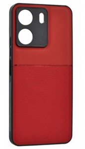 Gigapack Xiaomi Poco C65 mágneses, bőr hatású, csíkos mintás tok piros (GP-153753)