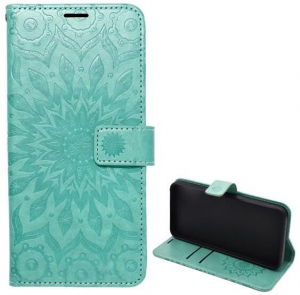 Gigapack Samsung Galaxy S21 FE (SM-G990) mandala mintás fliptok cián színű (GP-135869)