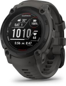 Garmin Instinct E 45mm okos&oacute;ra fekete, s&ouml;t&eacute;tsz&uuml;rke sz&iacute;jjal (010-02933-00)