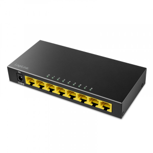 Logilink 8 portos Gigabit asztali h&aacute;l&oacute;zati kapcsol&oacute;, f&eacute;m h&aacute;z, fekete (NS0117)