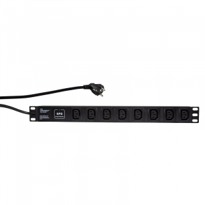 Logilink 19 "PDU 8 x IEC320 C13 foglalat, t&uacute;lfesz&uuml;lts&eacute;g-v&eacute;delemmel (PDU8A01)