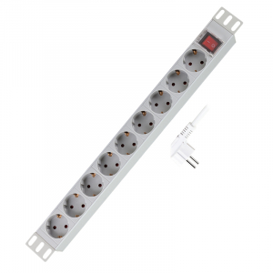Logilink 19" PDU 9 utas n&eacute;met aljzat, kapcsol&oacute;val, vil&aacute;gossz&uuml;rke (PDU9C04)