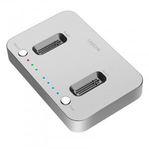 Logilink Két M.2 NVMe SSD dokkolóállomás, offline klónozási funkció, USB 3.2 Gen 2, ezüst (QP0033)