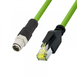 Logilink M12 CAT6A ipari patch k&aacute;bel, PUR, M12 X-k&oacute;dolt RJ45-re, 3 m (CQM065S)