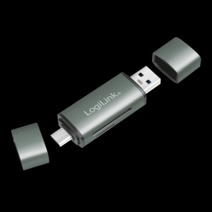 Logilink USB 3.2 Gen1 k&aacute;rtyaolvas&oacute;, SD &eacute;s microSD k&aacute;rty&aacute;hoz, alum&iacute;nium h&aacute;z (CR0043)