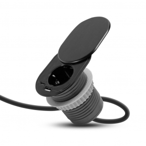 Delight rejtett beépíthető konnektor + USB-A + USB-C csatlakozó (20463BK)
