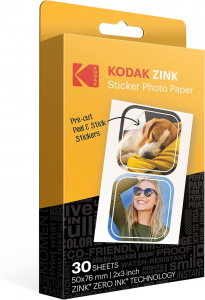 Kodak 2" x 3" Zink instant fotópapír, előre kivágott 2 matrica (30 db / csomag) (KO-RODZ2X330C)