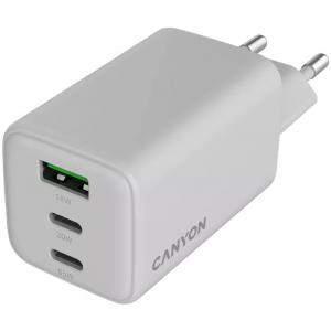 Canyon CNS-CUW65ACC h&aacute;l&oacute;zati t&ouml;ltő GaN 65W USB-A+ 2xUSB-C feh&eacute;r