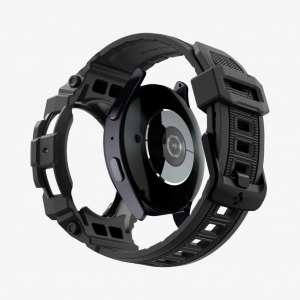 Spigen Rugged Armor Pro Samsung Watch 7 (40mm) védőtok szíjjal fekete (ACS08336)